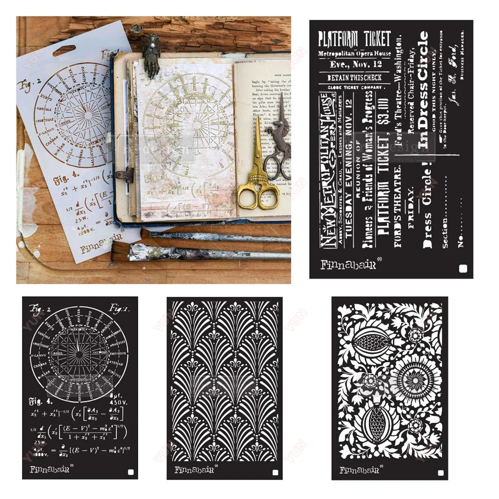 

Art Deco Wall Rocket Holiday Decorations Layered Drawing Stencils for Scrapbooking Embossing Dies DIY Album Work
