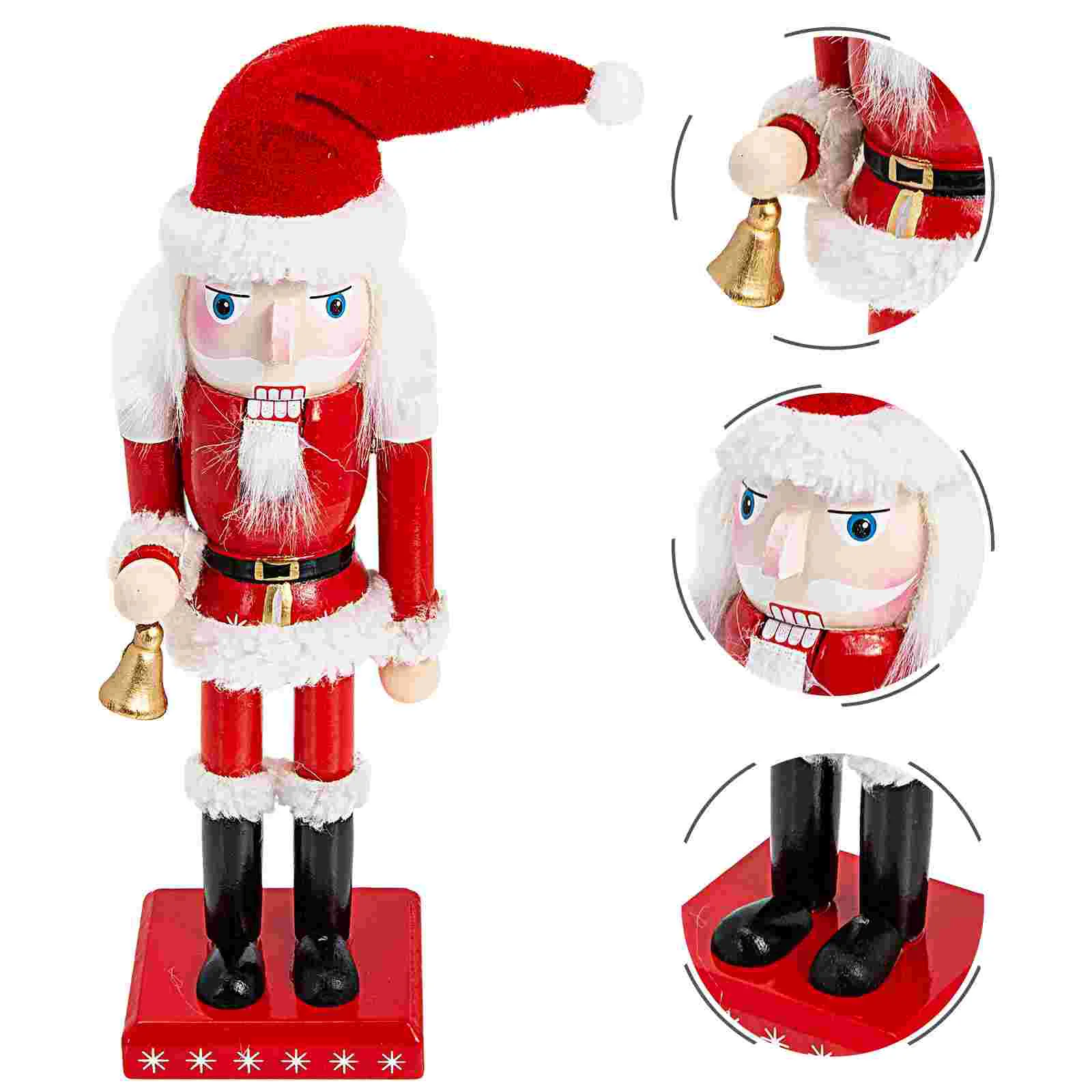 

Nutcracker Xmas Ornament Desk Trinkets Statue Adornment Santa Claus Puppet Cotton Christmas Child Kids Wooden Toys