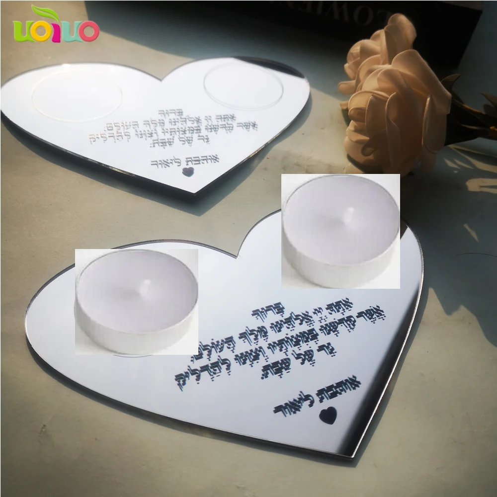 Прозрачные акриловые субботние свечи молитвенные карточки зеркальный акрил