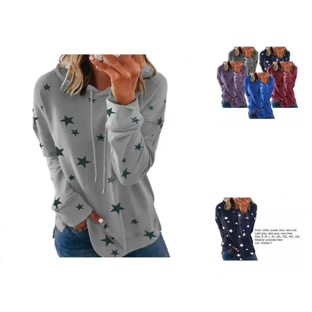 

Comfortable to Wear Stretchy Star Print Loose Fit Sweatshirt for Dating