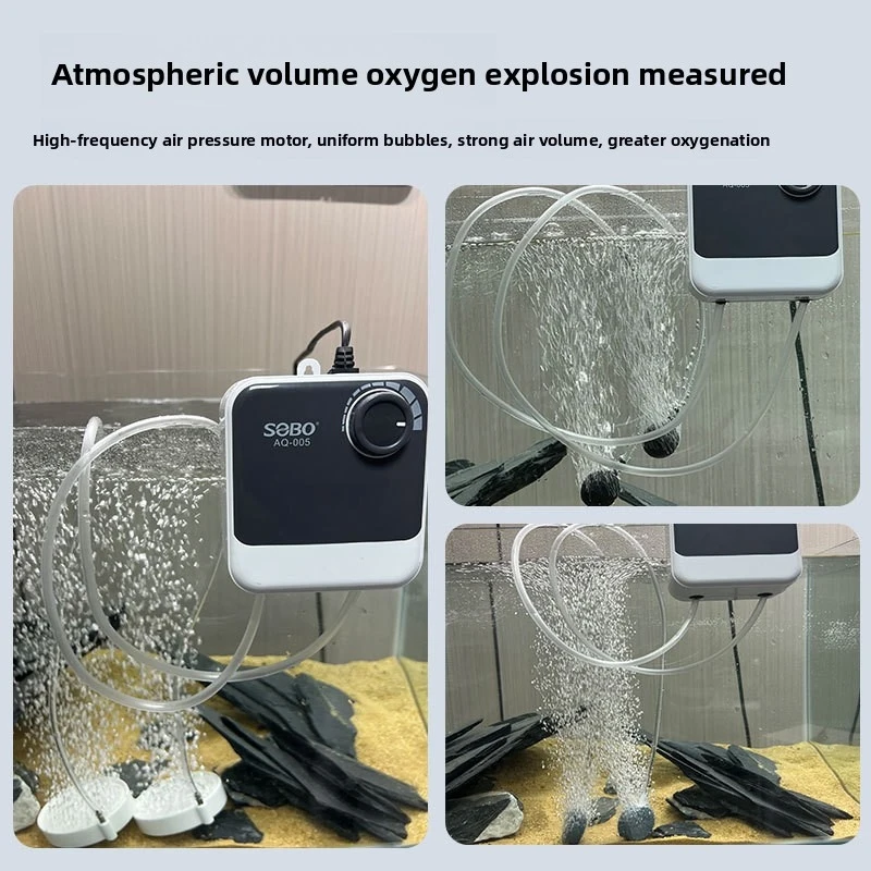 Фото Ультратихий и мощный воздушный компрессор SeBO AQ-005 - Высокопроизводительный кислородный насос для аквариума, бесшумная работа №3
