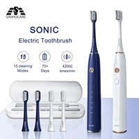sonic electric toothbrush rechargeble ipx7 waterproof electronic brush for adult 5 mode strong power less noisey smart brush