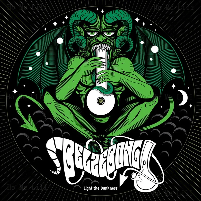 Фото Stoner Music Band Rock And Roll Light The Dankness Ретро Гитара Винтаж Уникальный Металлический Стиль Пододеяльник Постельное Белье Декор №2