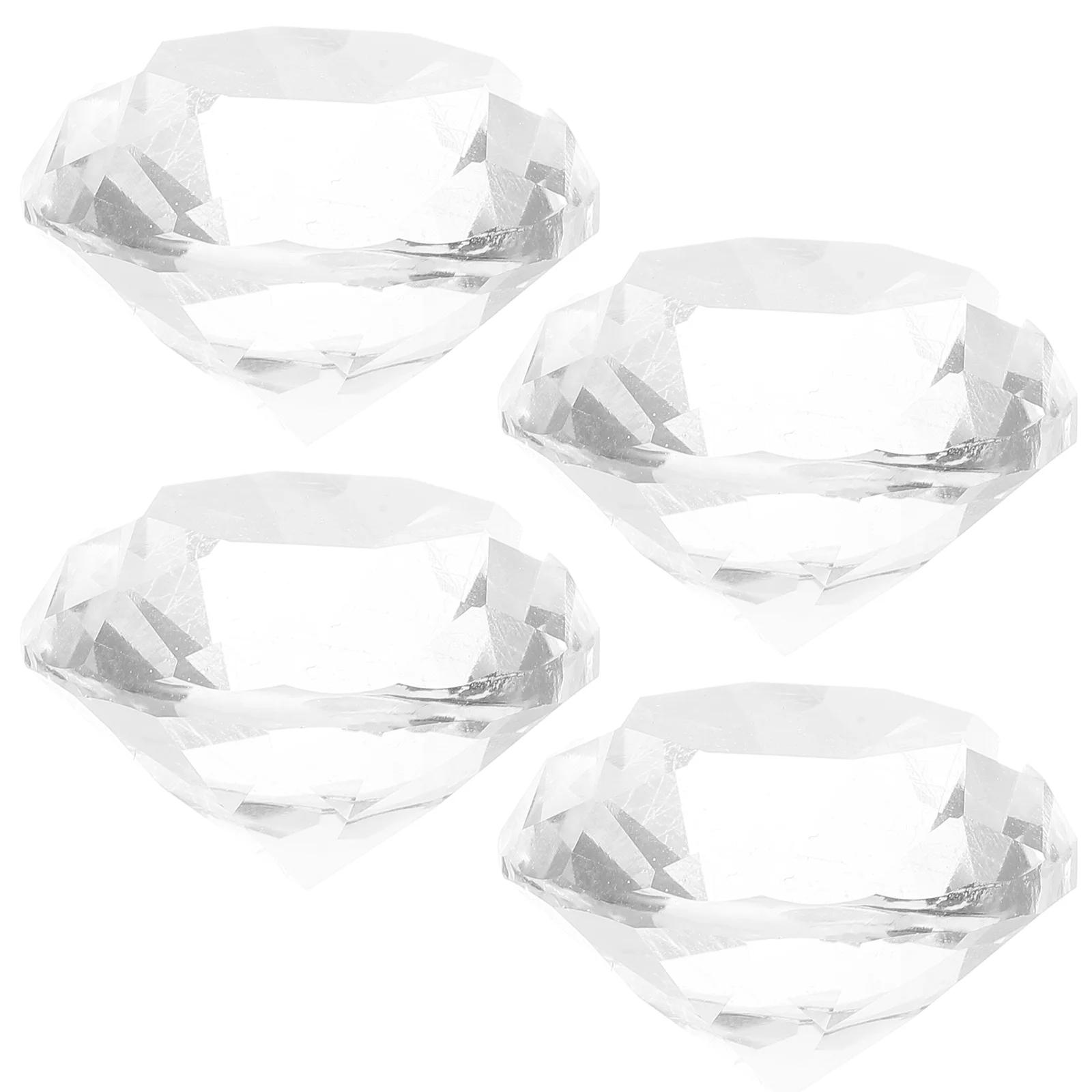 

4 Pcs Fake Diamond Faux Diamonds Wedding Decorations Crystal Desktop Ornament Glass
