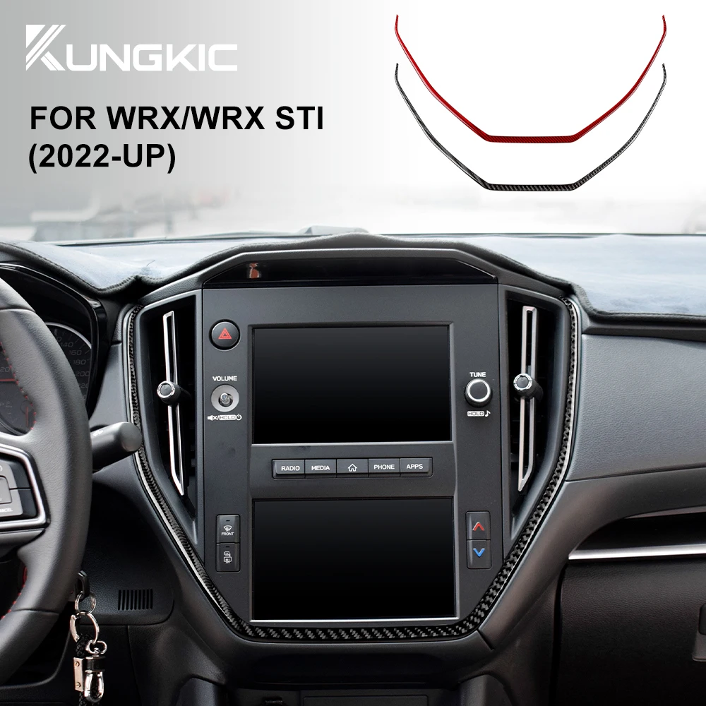 Фото Для Subaru WRX/WRX STI 2022 2023 2024, настоящие мягкие аксессуары из углеродного волокна, LHD, RHD, навигационная рамка с центральным управлением, внутренняя отделка №1
