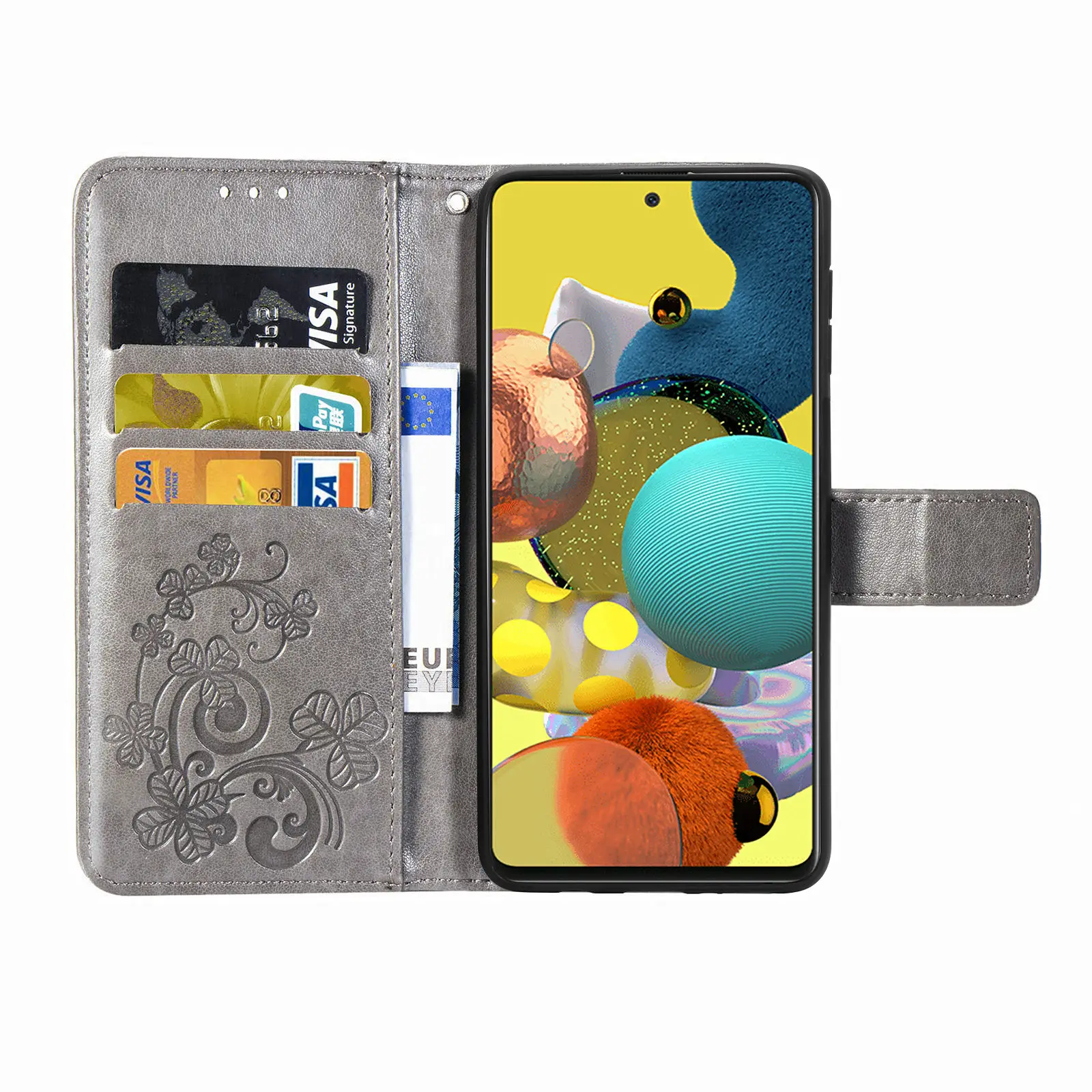 Скульптурный рельефный кожаный чехол для Samsung Galaxy A51 (6 5 дюймов) чехол-книжка с