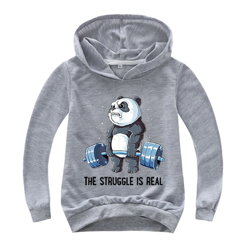 

Новинка 2022, весенние детские куртки с рисунком панды и тяжелой атлетики, спортивный костюм, модная куртка для мальчиков и девочек, детская о...