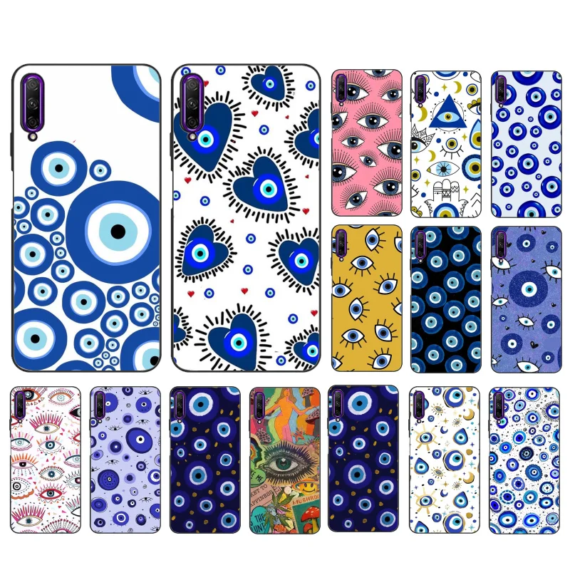 

Blue Evil Eye Phone Case for Huawei P50 Pro P30 P40 Lite P40Pro P20 lite P10 Plus Mate 20 Pro Mate20 X