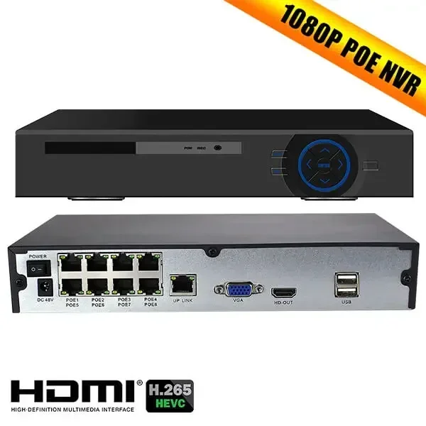 Enster 8-канальная 8-мегапиксельная камера видеонаблюдения 4K NVR со встроенным