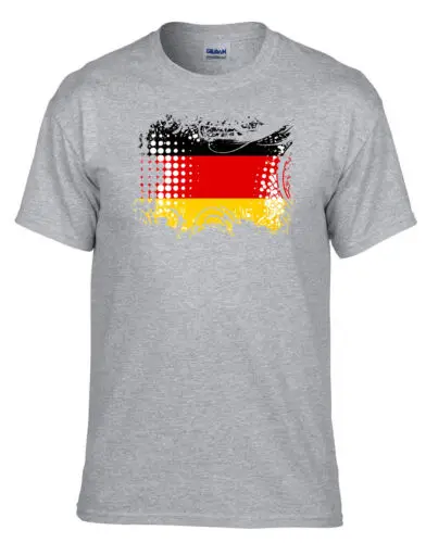 Deuполностью Германия флаг Fahne серо Футболка-081_серо