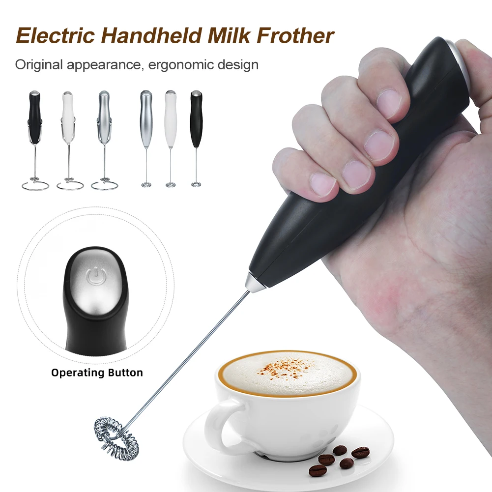 

Electric Milk Frother Handheld Milk Foamer Battery Operated Whisk Blender Wireless Coffee Mixer Egg Beater Cooking Accessories