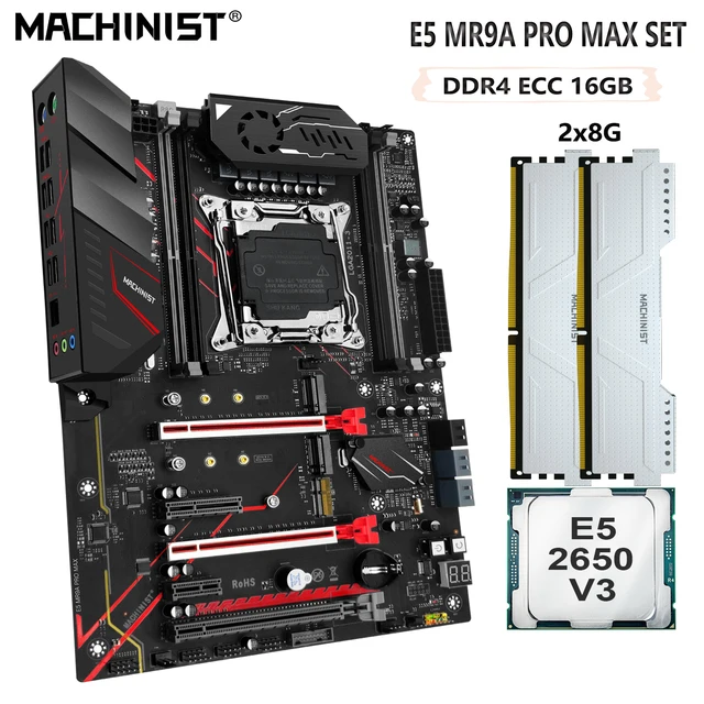 MACHINIST MR9A PRO MAX X99 Motherboard Xeon Kit E5 2650 V3 CPU 16GB(2*8G) DDR4 ECC RAM Memory LGA 2011-3 Support Nvme M.2 ATX 1