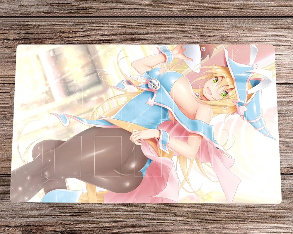 

YuGiOh Playmat Dark Magician Girl TCG CCG Trading Card Game Mat Board Game Pad Duel Desk Mat & Free Bag Anime Mousepad 60x35cm