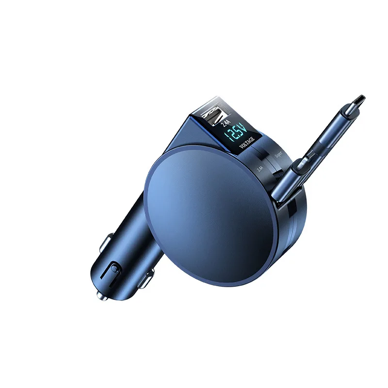 

Telescopic Super Fast Charging 60W Digital Display Car Charger Fast Charging Multi-function Three-in-one Car Cigarette Lighter U