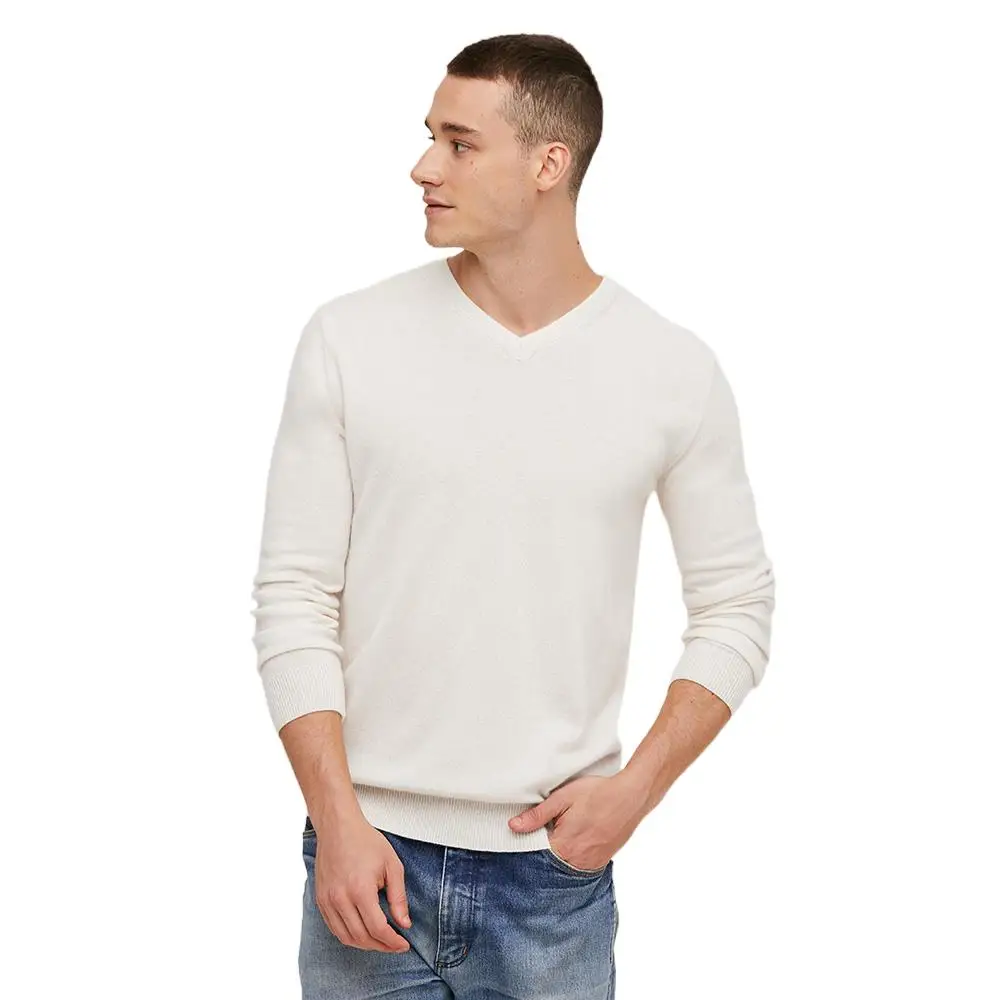 

Men's 100% Cashmere Sweater V-Neck Long Sleeve Pullover Sweater 2022 New Style Hot Sell Winter Cozy Pullover For Men