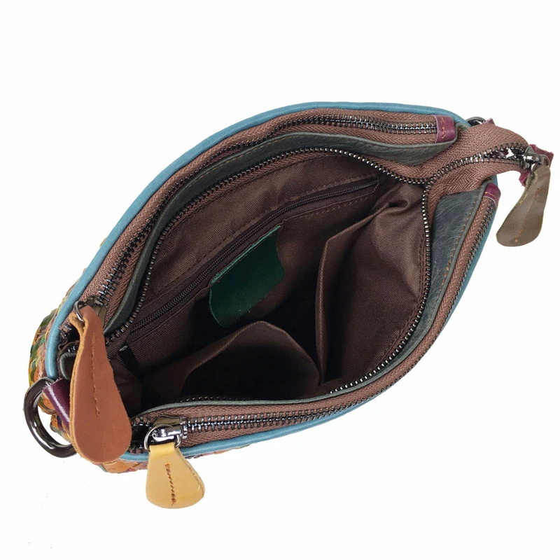 Annmouler Fashion Bag for Women Cow Leather Shoulder Bag Weave Crossbody Bag Luxury Genuine Leather Purses with 2 Strap