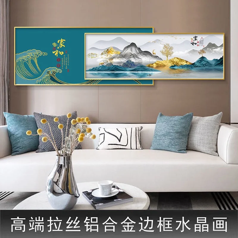 

New Chinese Style living room Decorative painting sofa background wall Modern Minimalist Diamond home decor art bedroom deco