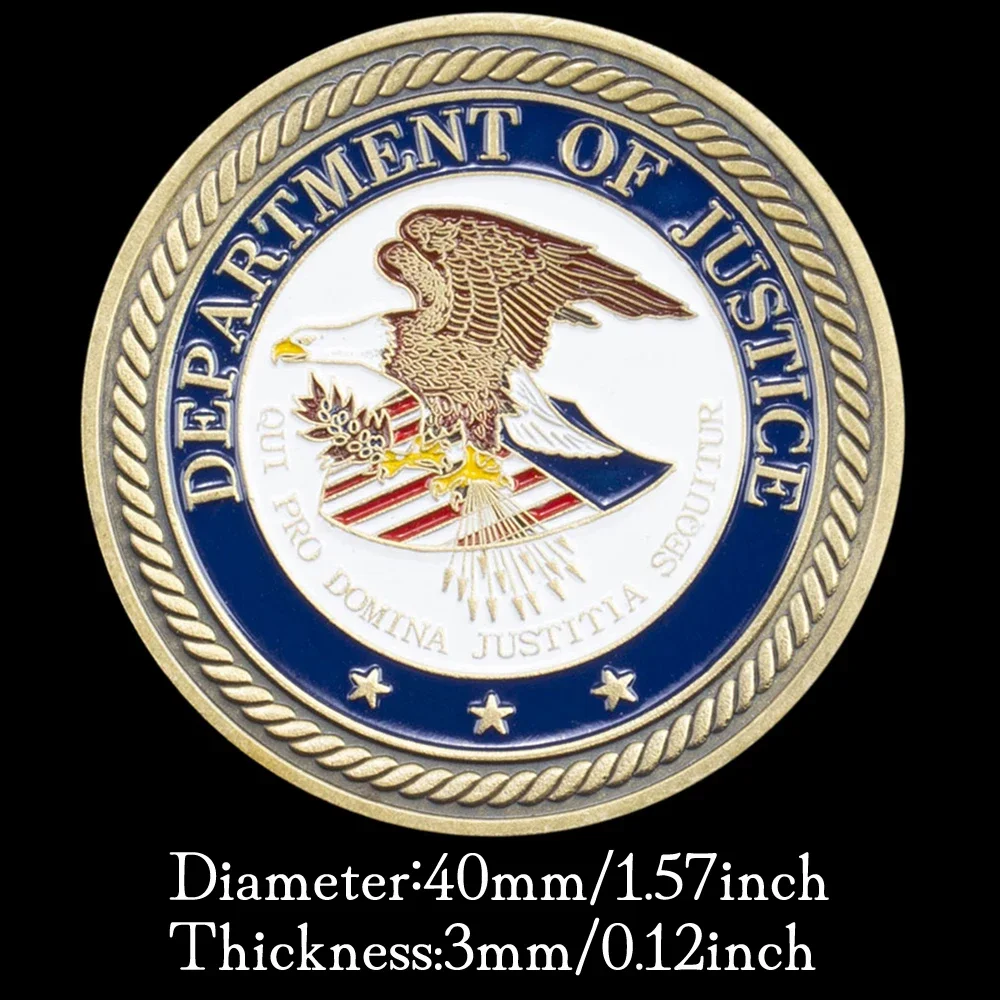 Отдел правосудия Домина Простоция Сувенирная монета с блестками Позолоченная