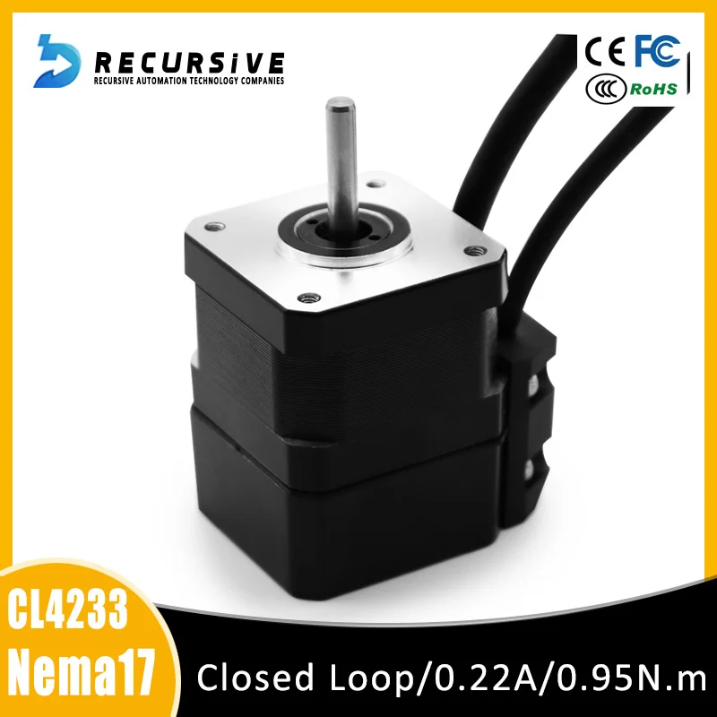 

Шаговый двигатель Nema17, 4,2 см, 33 мм, 2-фазный медный сердечник, 4-проводной шаговый двигатель с замкнутым циклом и кодировщиком для 3D-принтера с ...