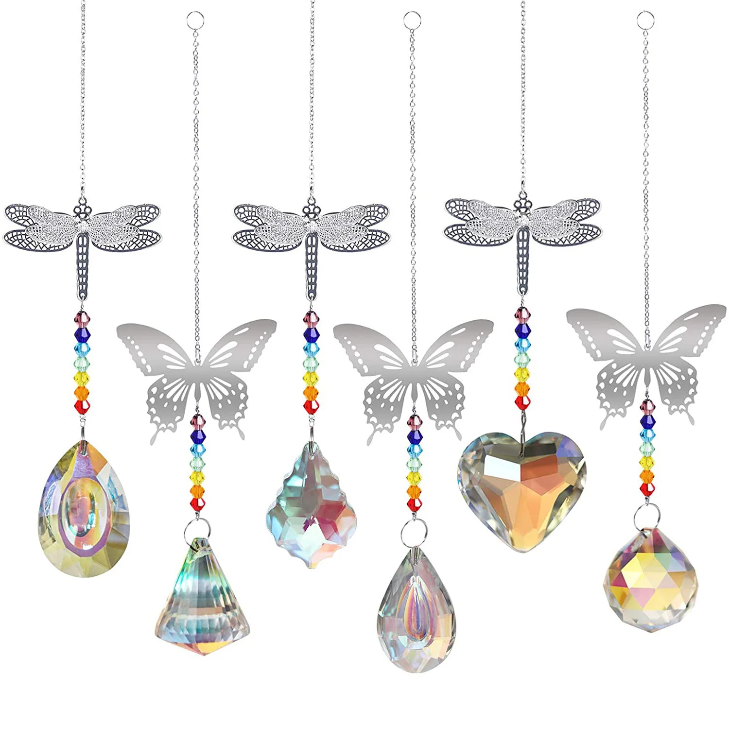 

Crystal Prisms Suncatcher,Window Sun Catcher,Rainbow Maker,Butterfly,Dragonfly,Angel Hanging Ornament,Home,Office,Garden Decorat