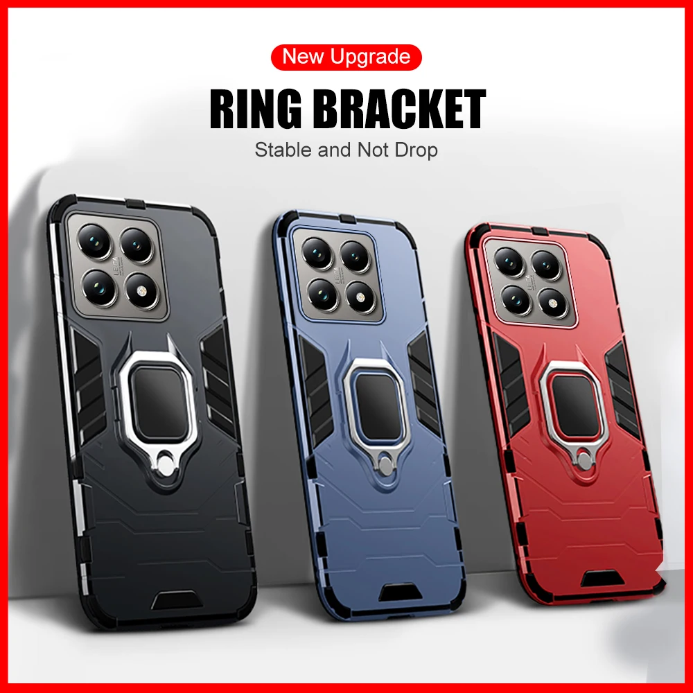 Сверхмощный противоударный чехол для Xiaomi 14T Pro 5G магнитный держатель кольцо