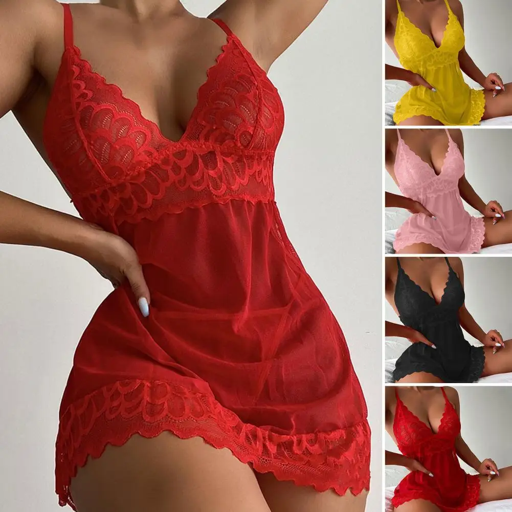 

Mesh Sleeveless All Match Perspective Honey monn Women Pajamas for Wedding Night