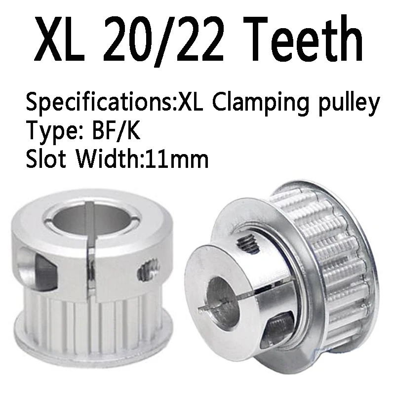 

Clamp Timing Pulley XL 20/22 Teeth Quick Locking Clamping Synchronous Wheel BF/K Type Aluminum Alloy Belt Pulley Slot Width 11mm