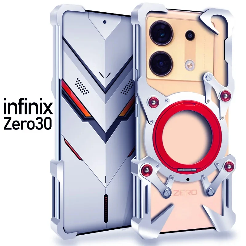 Фото Роскошный металлический чехол Zimon New Thor Heavy Duty Armor из алюминия для Infinix GT 10, 20, Note 40, 50 Pro+ (задняя крышка, защитный чехол) №4