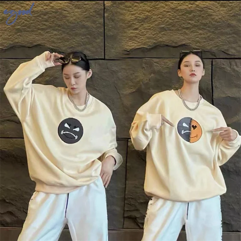 

Осенне-зимний шикарный женский свитер, худи с переменными эмоциями и кулиской, футболка с длинным рукавом, Однотонный женский пуловер, топы