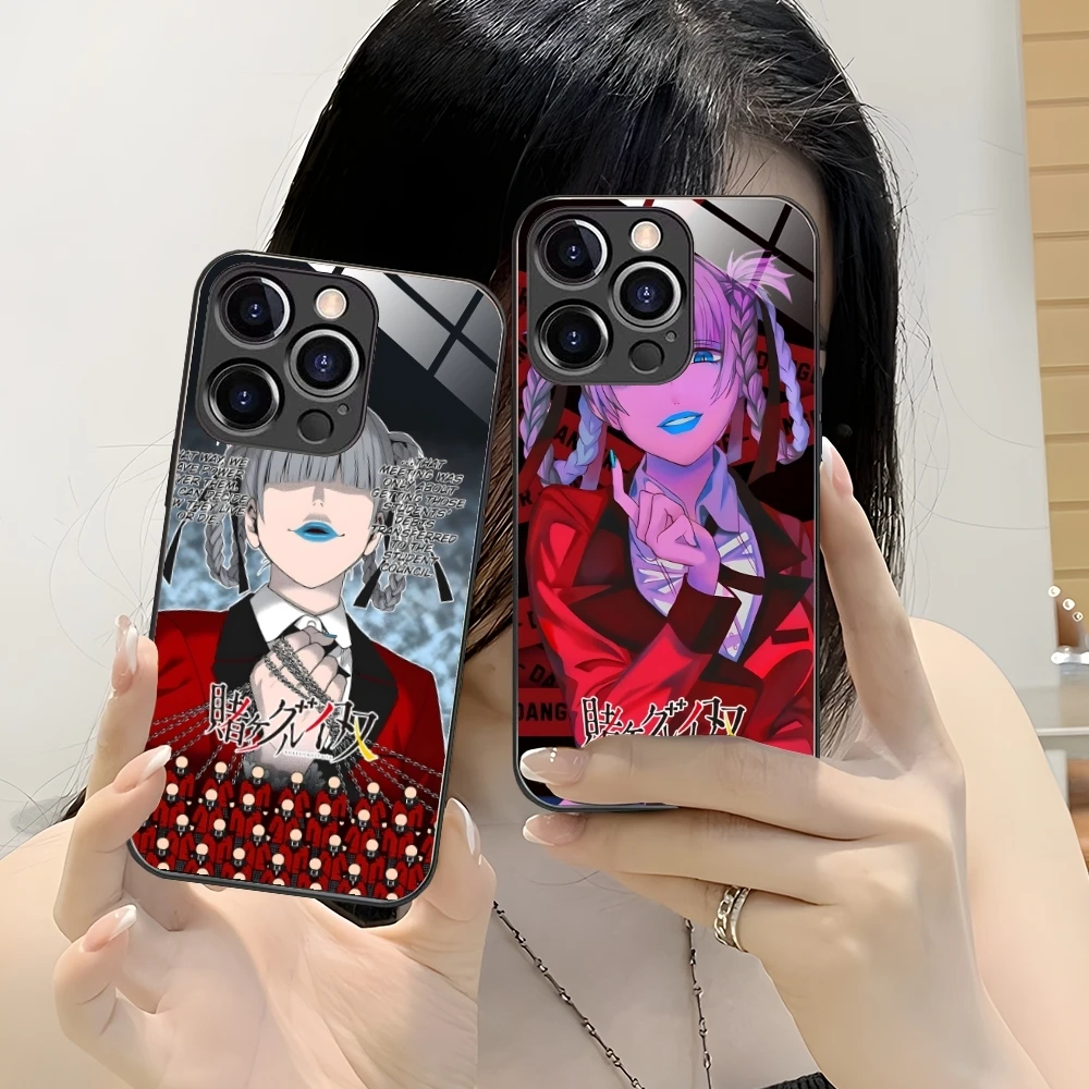 Kakegurui Kirari Anime Mobile Cell Phone Case for iPhone 16 15 14 13 12 11 X XR XS 8 Pro Max Plus Mini PC Glass Cover Shell