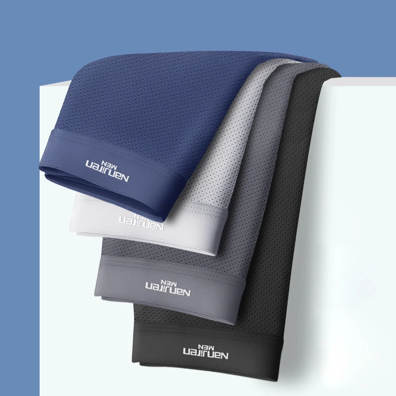 Boxers Ice Silk Man Underwear Boxer Graphene Men Underpants Breathable Men's Mesh Panties Ultrathin Traceless BoxerShorts Trunk