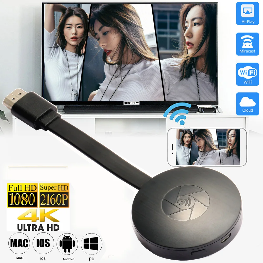 

TV Stick WiFi Display Dongle Airplay Mirroring Multiple Main Screen HD Share Wireless Receiver HDMI for MiraSCreen G2 Androi IOS
