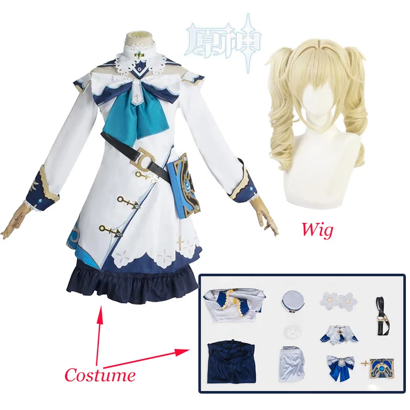 

Genshin Impact Barbara Gunnhildr Cosplay Costume Game Halloween Carnival Women's Dress Barbara Gunnhildr Wig Outfit