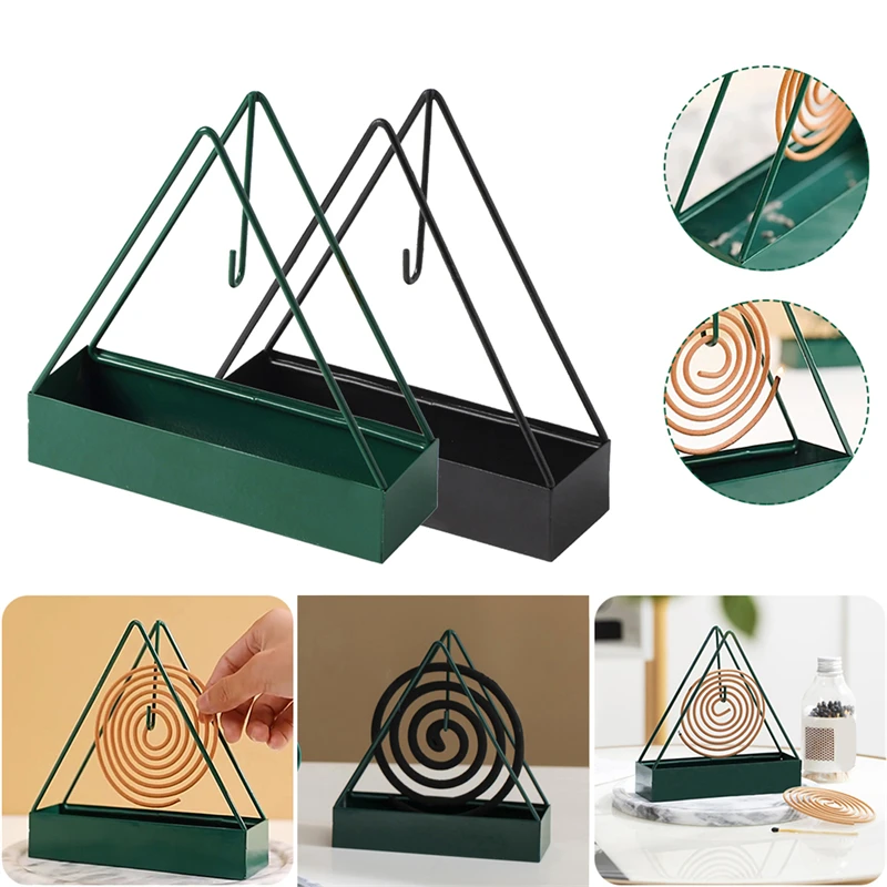 

New Arrival Iron Triangle Shaped Durable Metal Mosquito Repellent Anti Mosquitos Tray Mosquito Coil Holder For Home