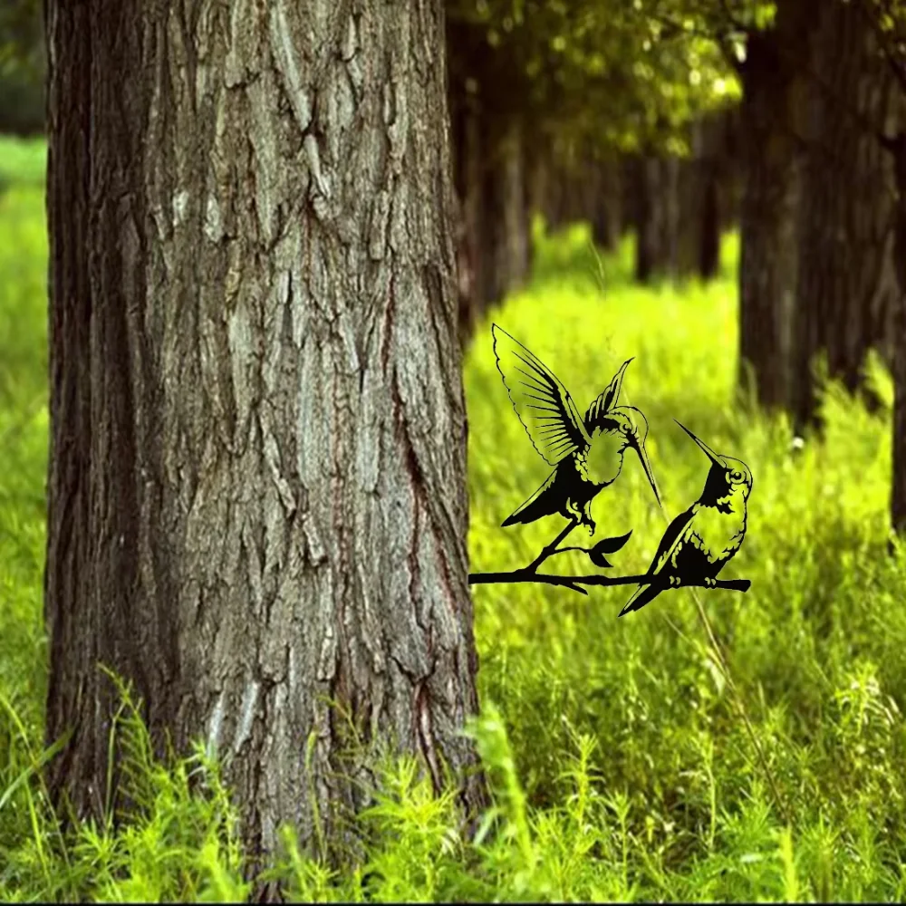 Элегантный Садовый Декоративный Кол С Колибри - Уникальное Искусство На Открытом