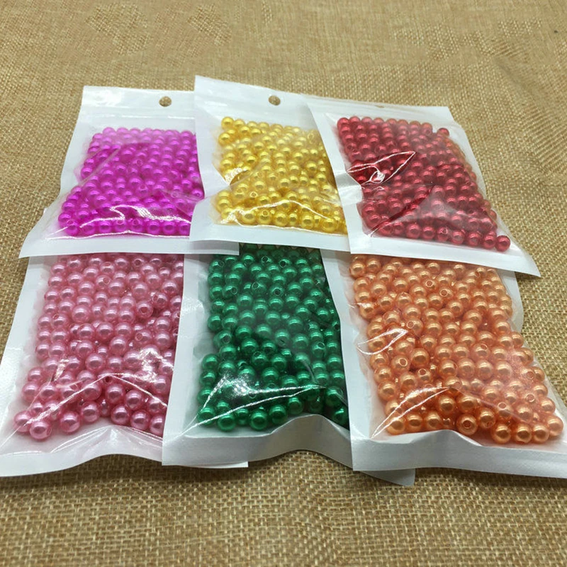 

4/6/8/10mm Acrylic Spacer Beads Imitation Pearls Round Loose Beads For Jewelry Making DIY Garment Pearls Beads