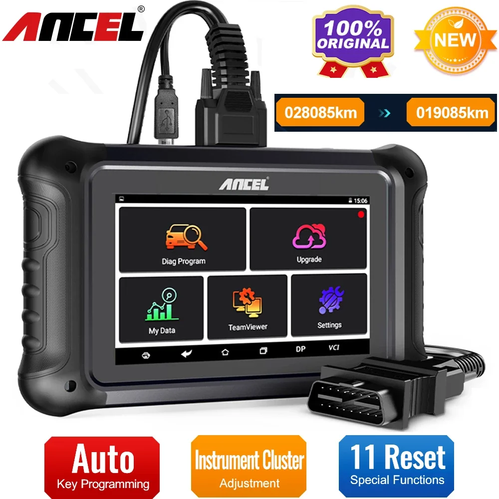 

ANCEL DP500 Key Programmer Auto Automotive Scanner Odo-meter Adjustment Tool DPF EPB ABS Injector Reset OBD2 Car Diagnostic