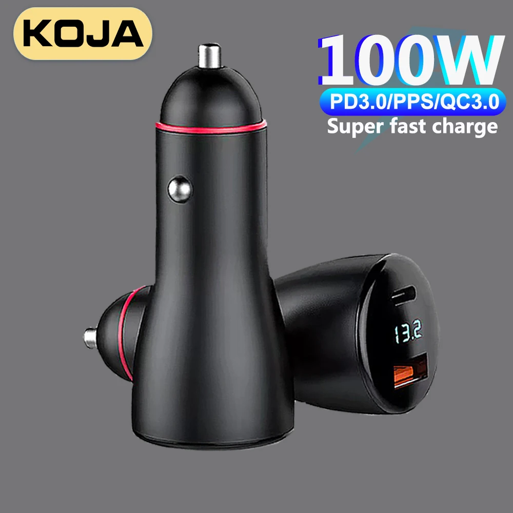 

KOJA 65W Type-C Fast Car Charger PD PPS 45W 25W 20W Quick Charge 3.0 AFC FCP For IPhone 12 Samsung Xiao Mi HUA WEI Mobile Phone