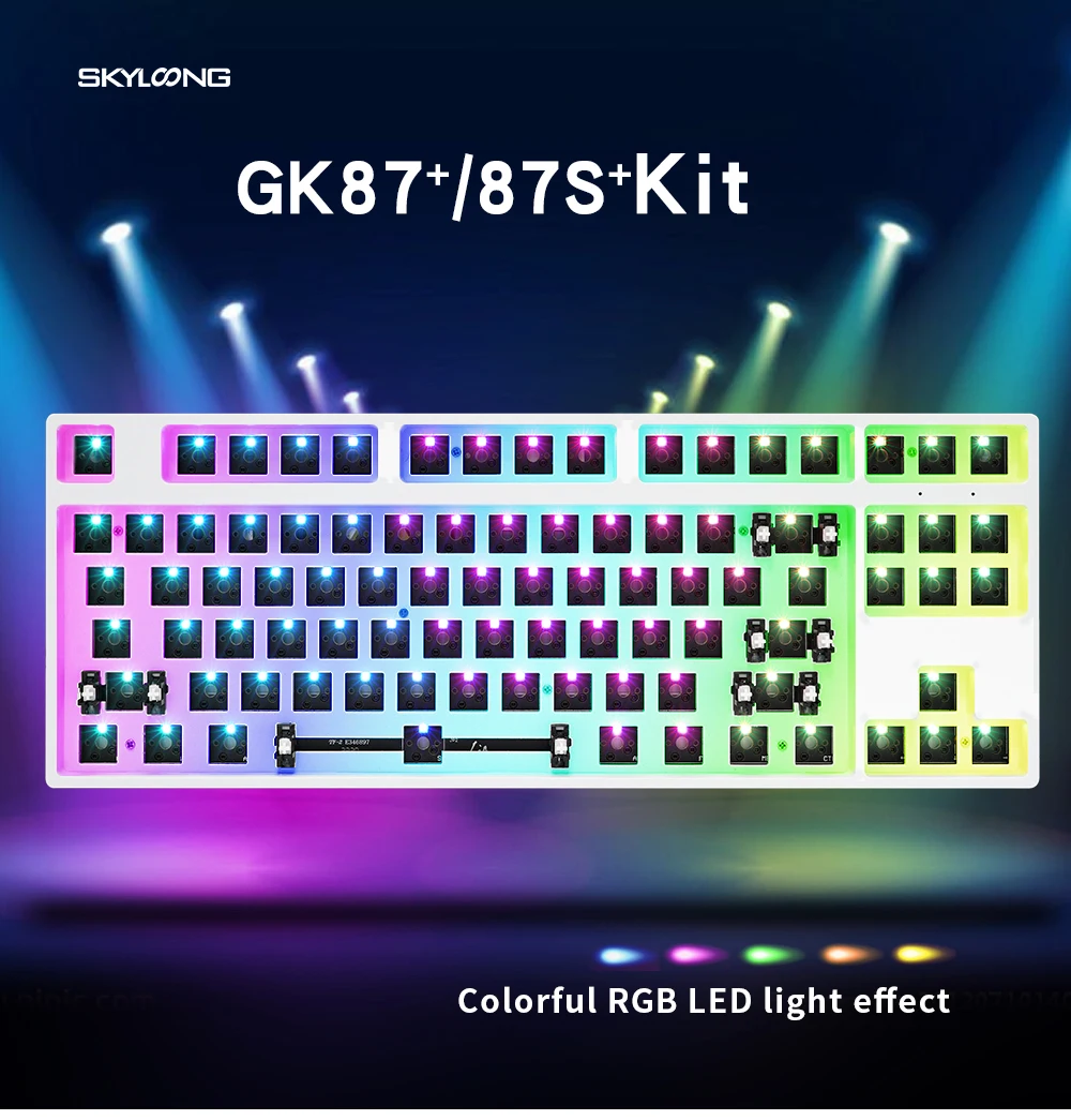 Gk87s двойной режим 80% механическая клавиатура комплект Bluetooth 5,0 и кабель режим горячей замены PCB RGB тип c Программируемый черный белый