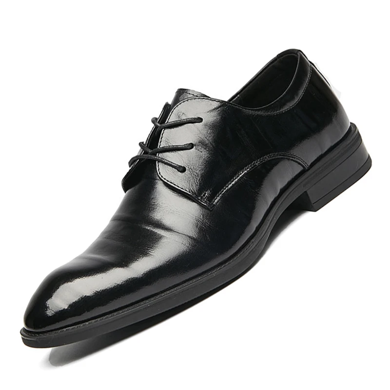 

Мужские деловые кожаные туфли, роскошные классические туфли из натуральной кожи, с низким верхом, на мягкой нескользящей подошве, повседневная обувь