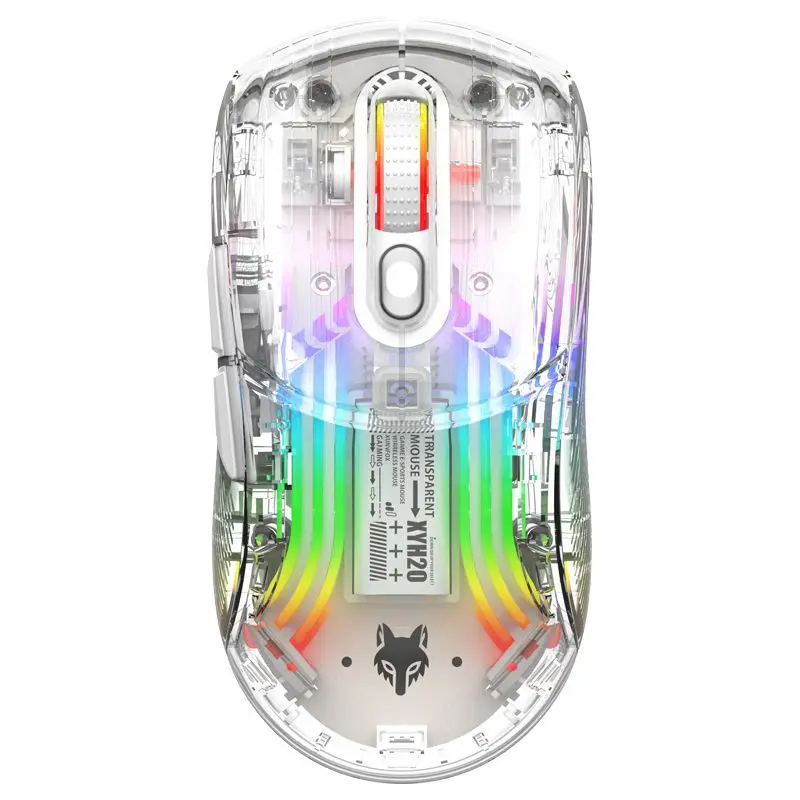 Беспроводная Bluetooth 2 4G USB трехрежимная подключение прозрачная RGB эффект освещения