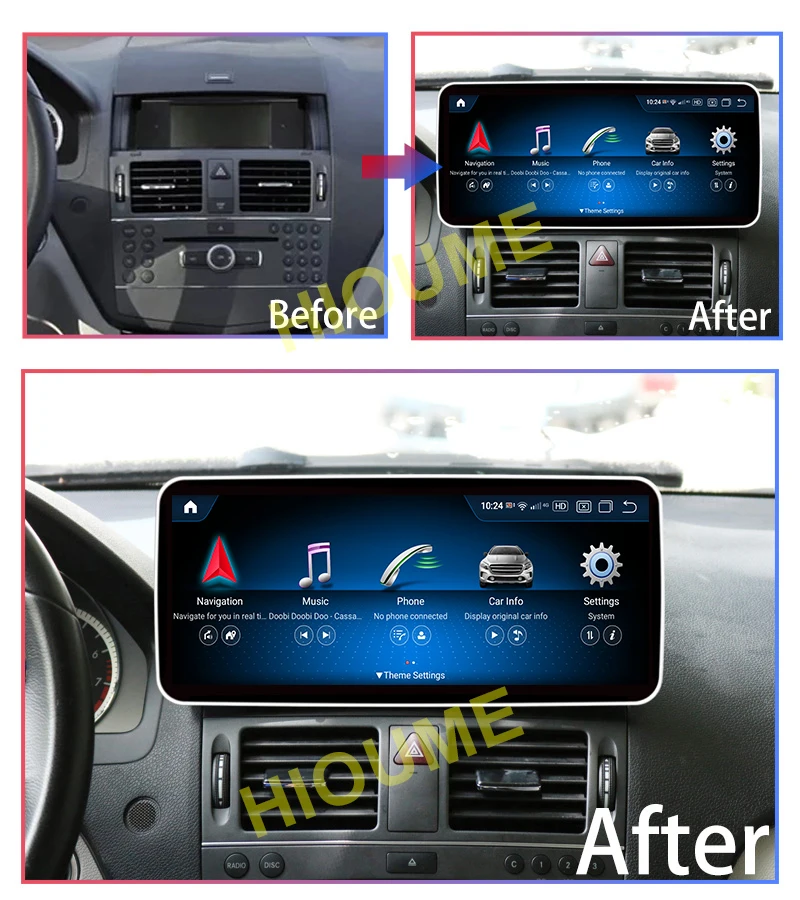 Автомобильный мультимедийный плеер Qualcomm 12 5 дюймов Android 11 GPS радио для Mercedes Benz C V