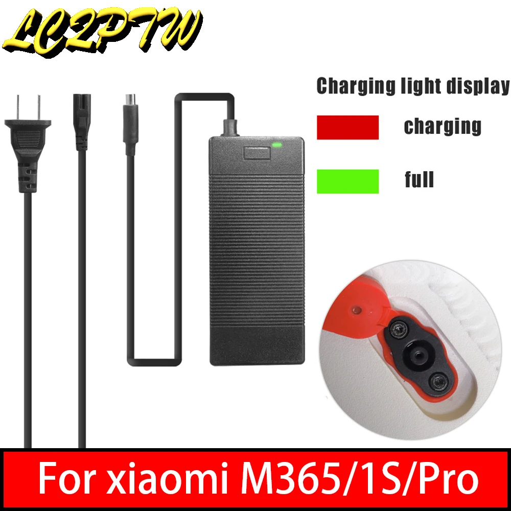 

Зарядное устройство для электрического скутера 42 в 2 А, аксессуары, шнур питания, зарядный кабель для Xiaomi M365 1S Pro, быстрая доставка