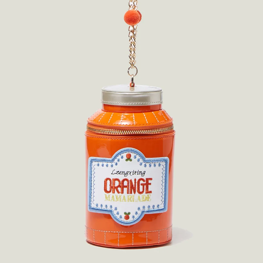 

New Exotic Personalized Orange Bottle Cylinder Messenger Bag Shoulder Bag