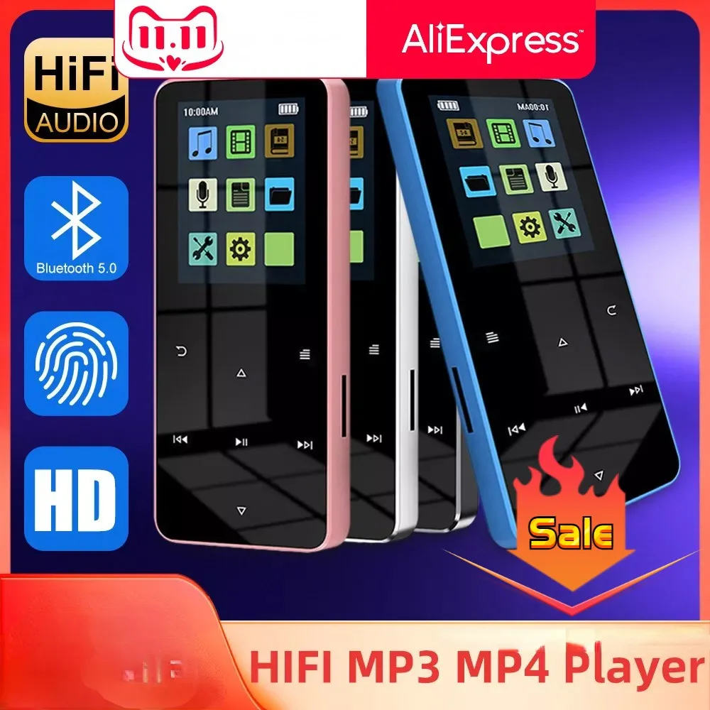 

Mp3-плеер плеер с сенсорным экраном 1,8 дюйма TFT, Bluetooth 5,0, FM-радио, видео, музыкальный плеер с электронной книгой для записи для студентов