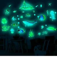 ocean childrens room animation luminous stickers bedroom wall decoration fluorescent stickers