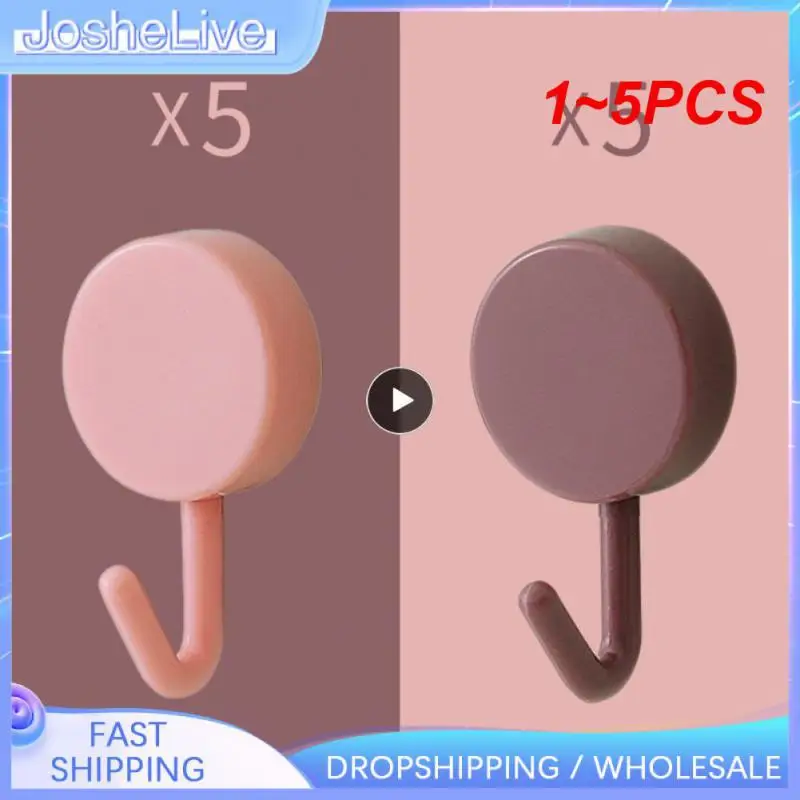 

1~5PCS Self Adhesive Wall Hook Strong Kitchen Storage Sticky Hooks Towel Bag Clothing Bathroom Door Hanger Home Organizer Hooks