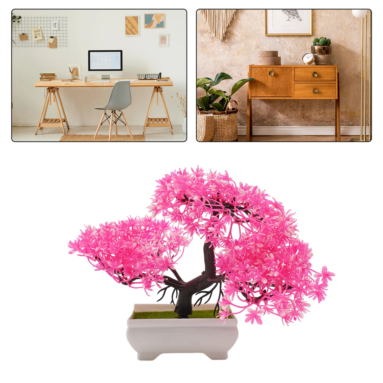 

Artificial Plastic Plants Bonsai Small Tree Fake Flower Bedroom Living Room Table Decoration Home Garden Decor Hotel Ornaments