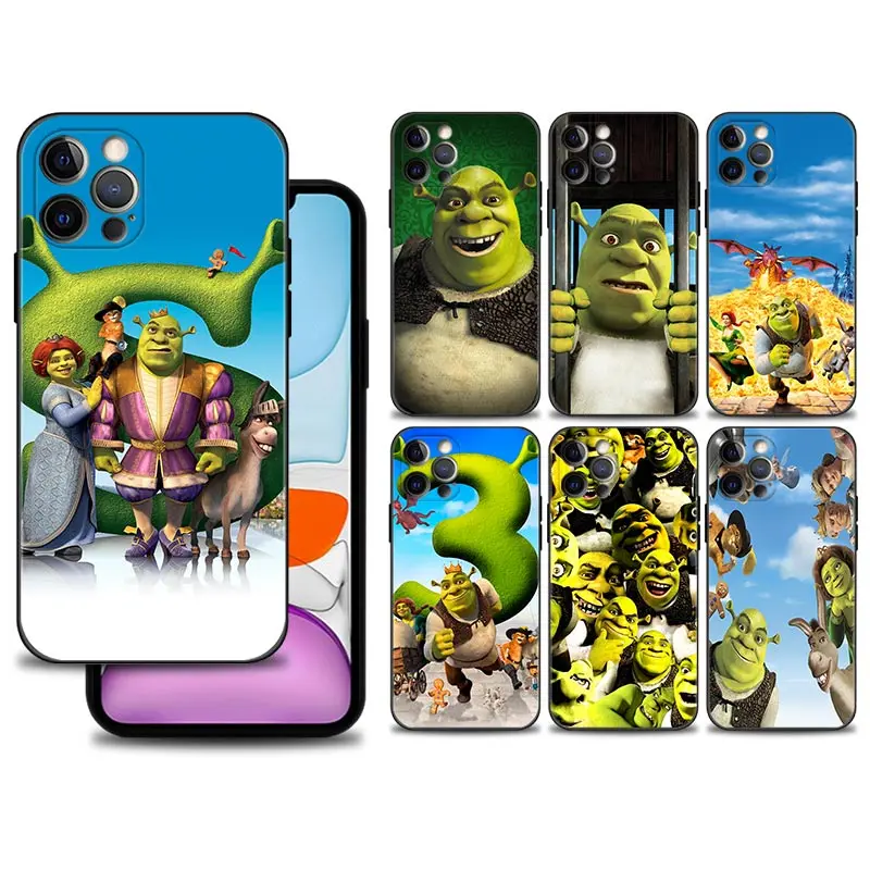 

Fun-Shrek Friendly Family Case For Apple iPhone 13 12 11 Pro Max Mini Cover X XR XS Max Coque 8 7 6 6s Plus 5 5S Shockproof Capa