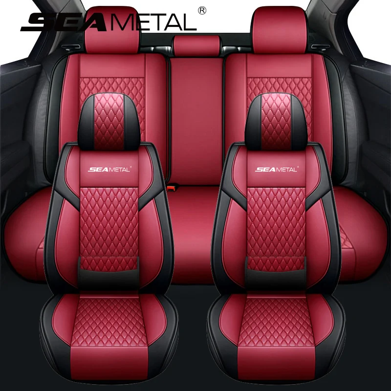 

Luxury Car Seat Cover Protector PU Leather Front Rear Seat Back Cushion Breathable Pad Mat Universal Backrest Interior Parts